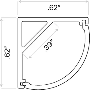 1 / 2" Aluminum Surface Mount Corner Channel - 96" - view 4