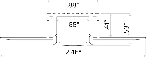 1 / 2" Aluminum Trimless Channel - 96" - view 3