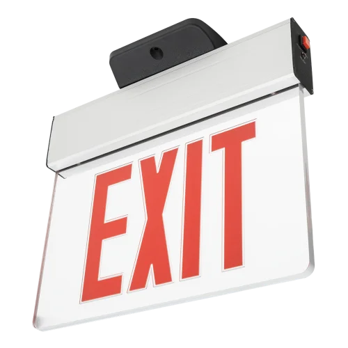 1 Face LED Edge-Lit Exit Sign, Red Letters, 3W, 120-277V, Aluminum Housing - view 3