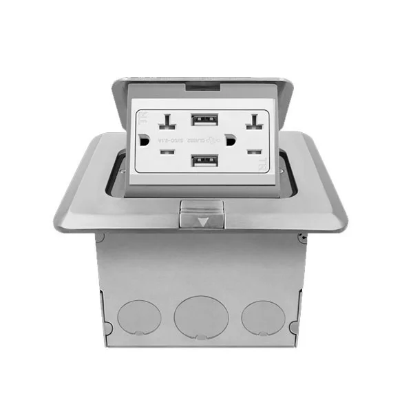 1-Gang Floor Box Assembly - 20A Tamper-Weather Resistant Receptacle