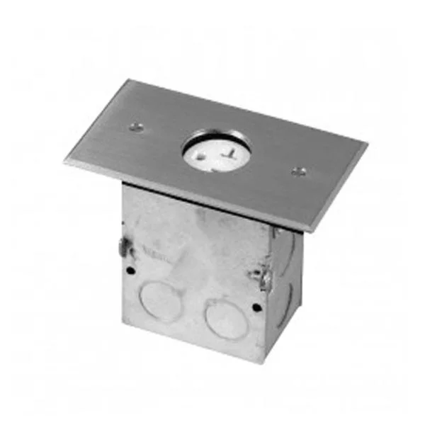 1-Gang Floor Box Assembly - 20A Tamper-Weather Resistant Single Receptacle