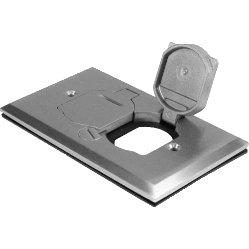 1-Gang Floor Box with Flip Lid, Brass