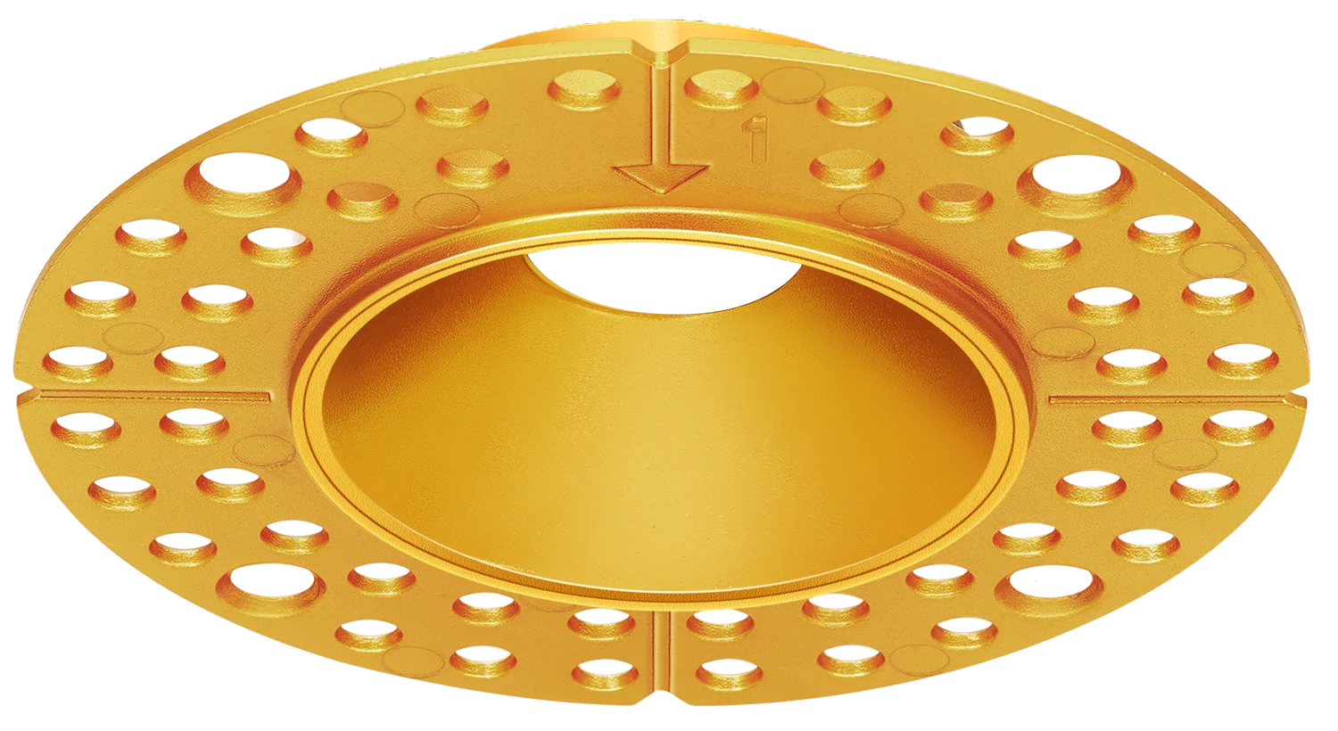 1 Inch Brushed Brass Round Trimless Kit - view 2