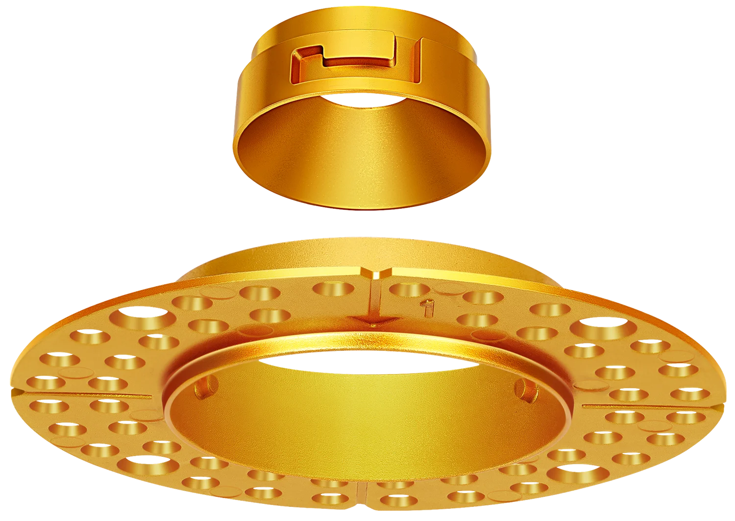 1 Inch Brushed Brass Round Trimless Kit - view 3