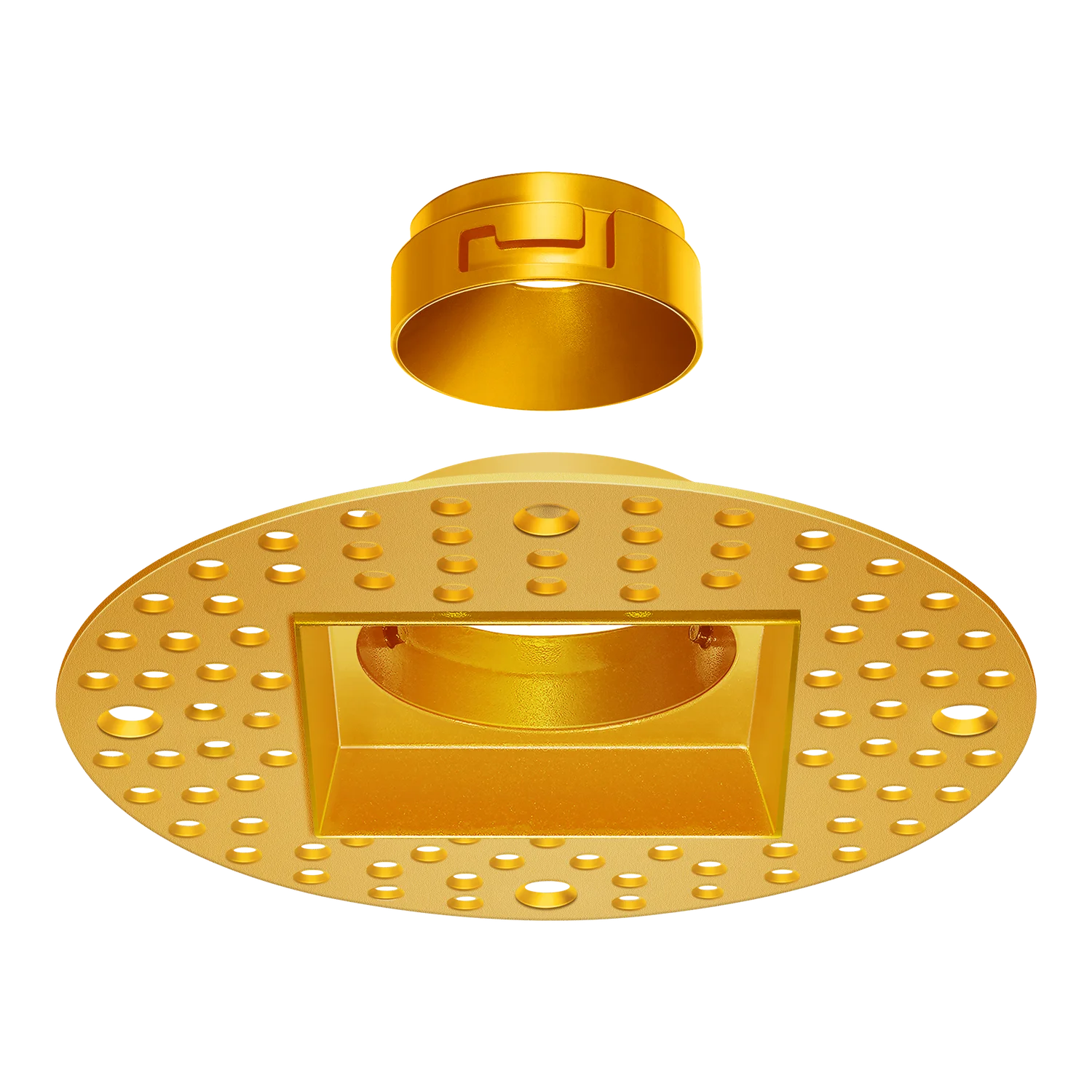 1 Inch Brushed Brass Square Trimless Kit - view 3
