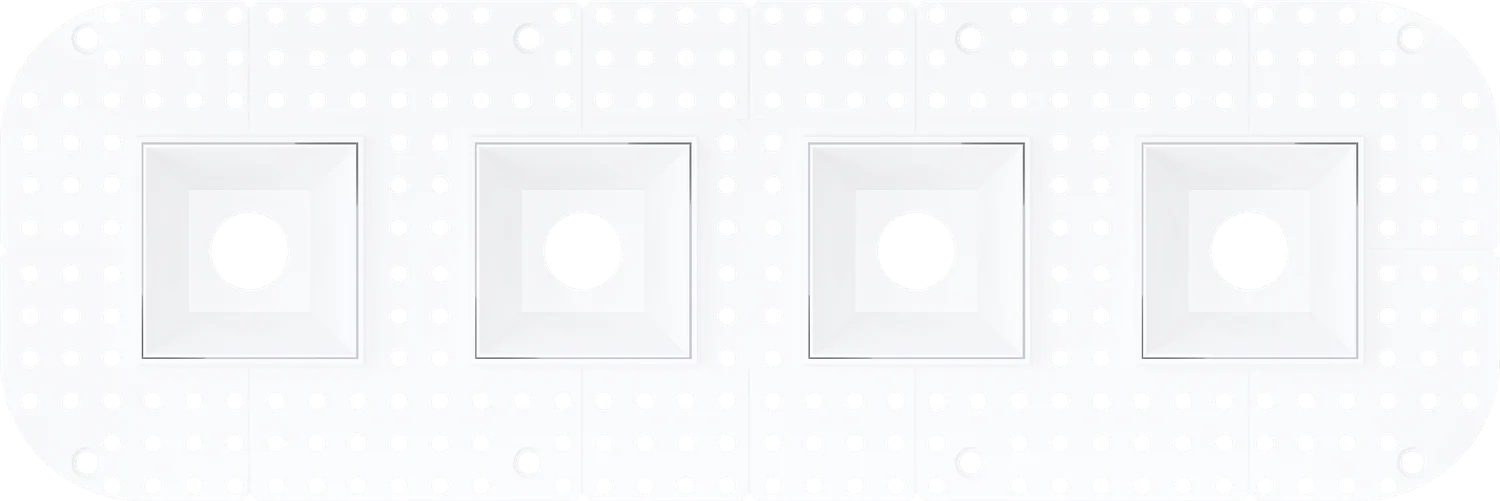 1 Inch Square Quadruple Head Trimless Kit