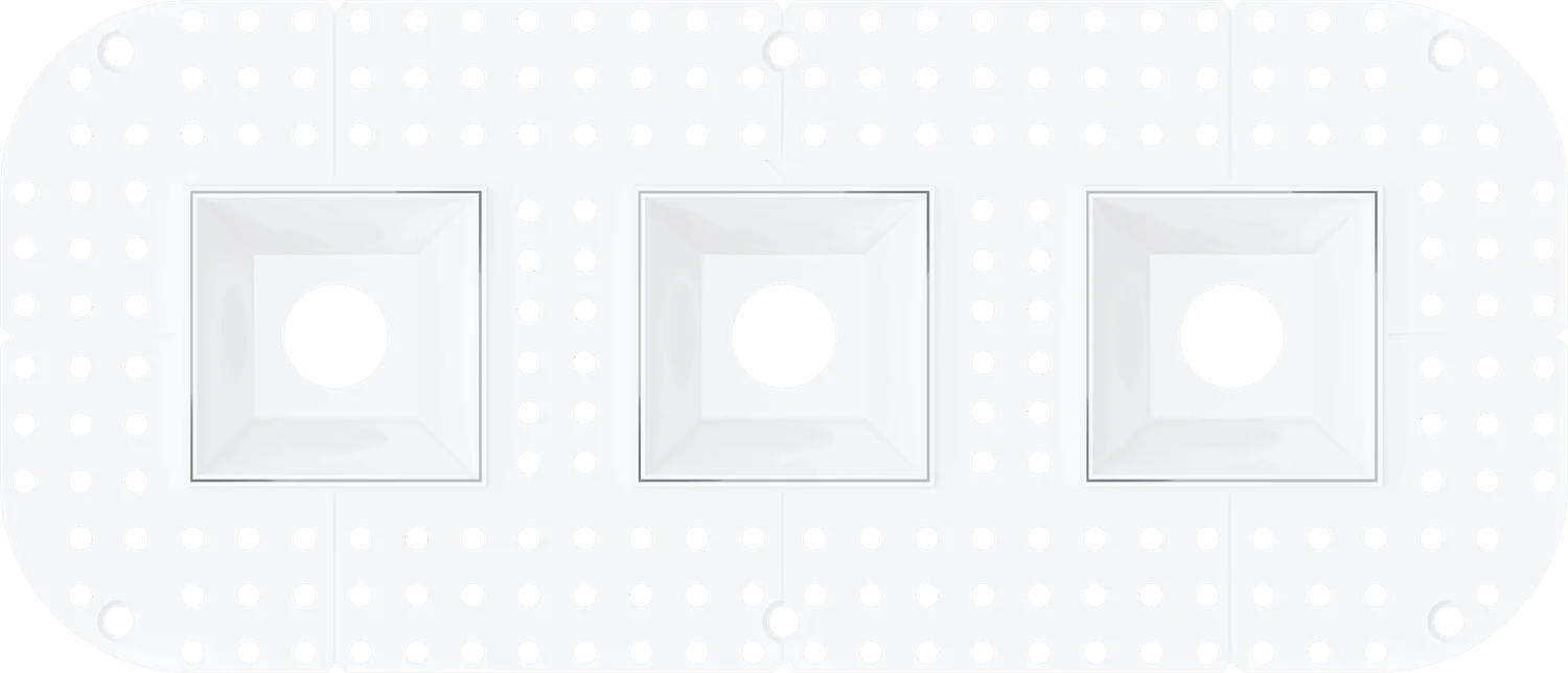 1 Inch Square Triple Head Trimless Kit