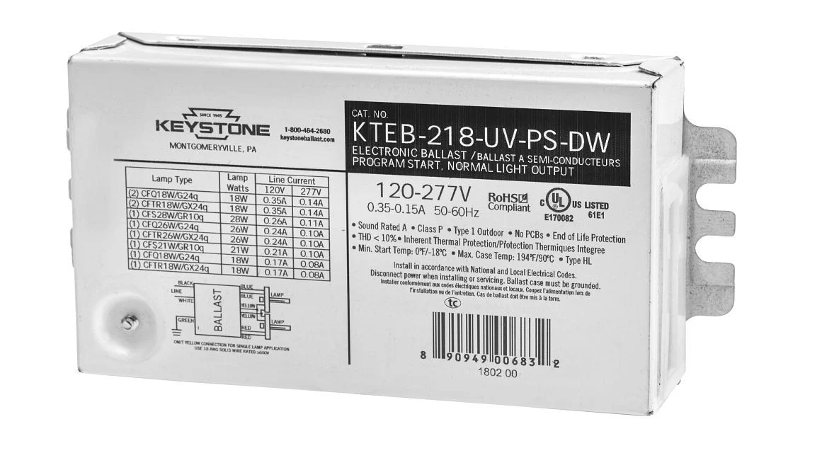 1 or 2, 18 W, CFL, 90C rated, Dual Wire poke in connectors, no studs
