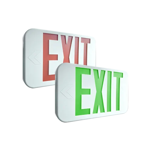 1 W Dual Color Exit Light, 2-faced, White, Universal Mounting