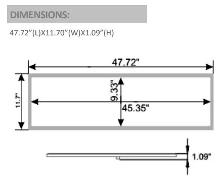 1'x4' 40 W LED Surface Mount Panel - view 2
