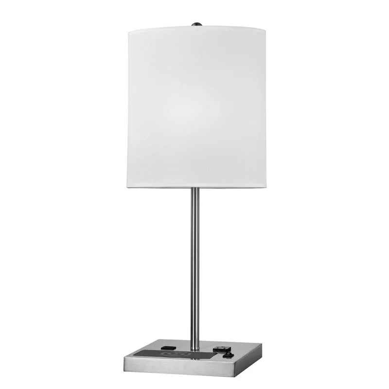 10-Inch 8 W LED Table Lamp With On/Off Switch, Oval Linen Shade