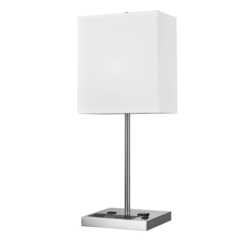 10-Inch 8 W LED Table Lamp With On/Off Switch, Rectangular Linen Shade