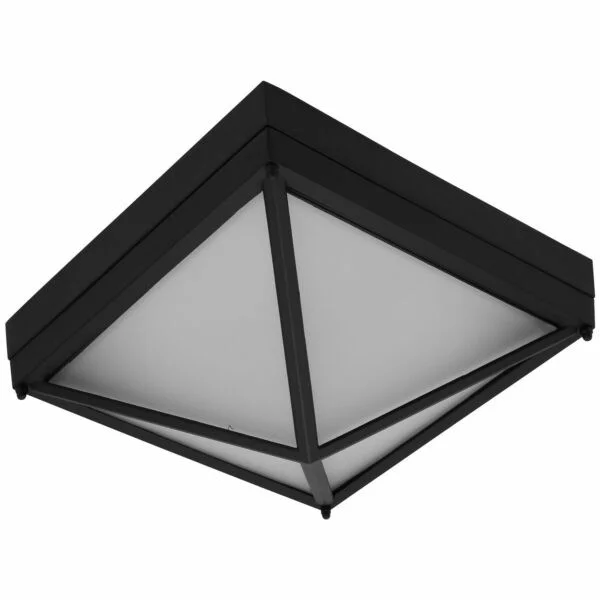 10-Inch LED Pyramid Flush Mount Light Fixture, 12 Watts, Black, Color Selectable 30K/40K/50K