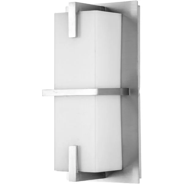 10-Inch LED Rectangular Wall Sconce, 12 Watts, 800 Lumens, Color Selectable 30K/40K/50K, Dimmable, Brushed Nickel, Ac...