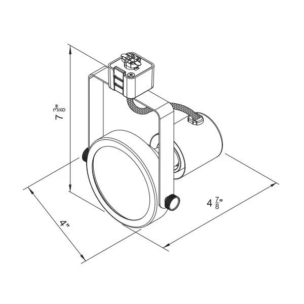 10 W LED Gimbal Ring Track Head with Lamp, White - view 2
