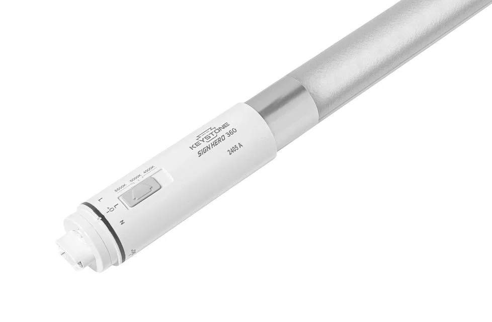 30in 11W LED Sign Tube, Double Sided, Frosted PC, Color Select (3CCT-4000 / 5000 / 6500K), Double & Single Ended, Rotata