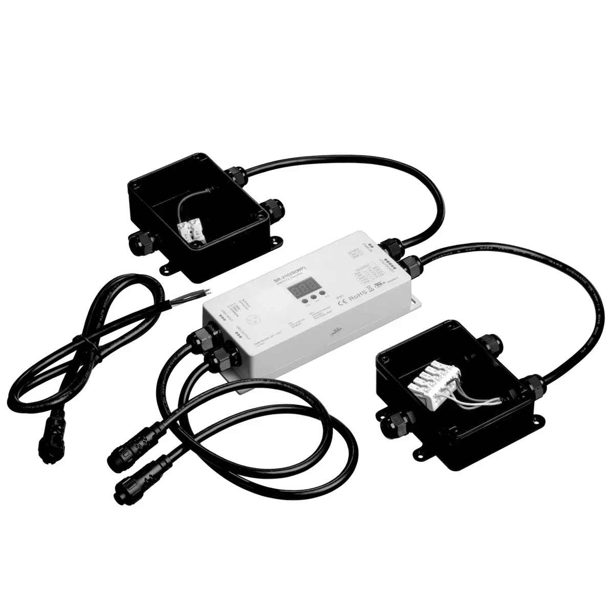 12-36V DC IP67 DMX512 Decoder, 4 Channels