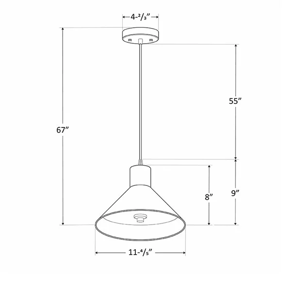 12-Inch 25 W LED Integrated Modern Cone Pendant - CCT Adjustable - view 4