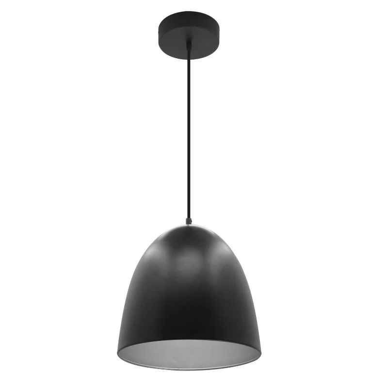 12-inch Large Integrated LED Dome Pendant Light, Black with Gold, Multi CCT