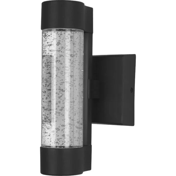 12-Inch LED Cylinder Outdoor Up & Down Wall Sconce, Clear Acrylic Cylinder, 10W, Color Selectable 30K/40K/50K, Dimmab...