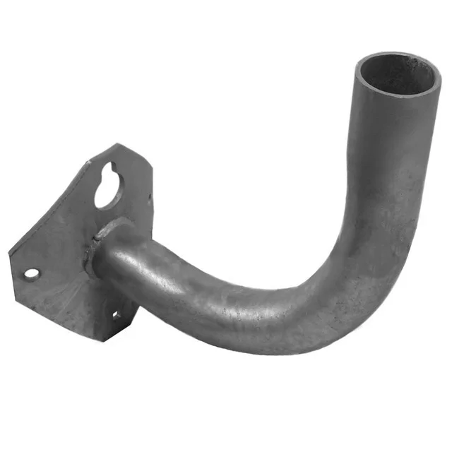 12 Inch Right Angle Bracket for Wood Poles, 2 Inch Steel Pipe