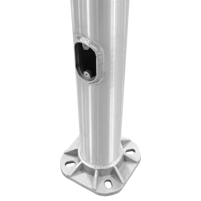 12' Round Tapered Aluminum Light Pole, 5" Diameter, 0.125" Wall Thickness, Brushed Natural Aluminum ...