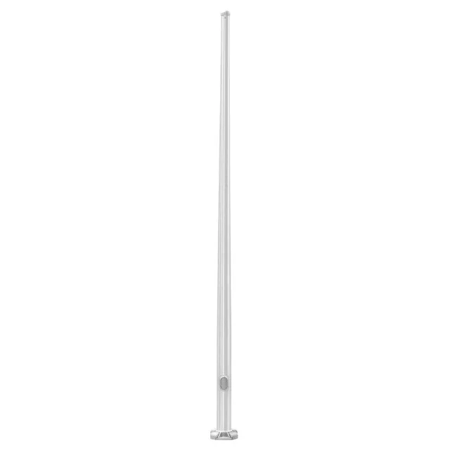 12' Round Tapered Aluminum Light Pole, 5" Diameter, 0.125" Wall Thickness, Brushed Natural Aluminum ...