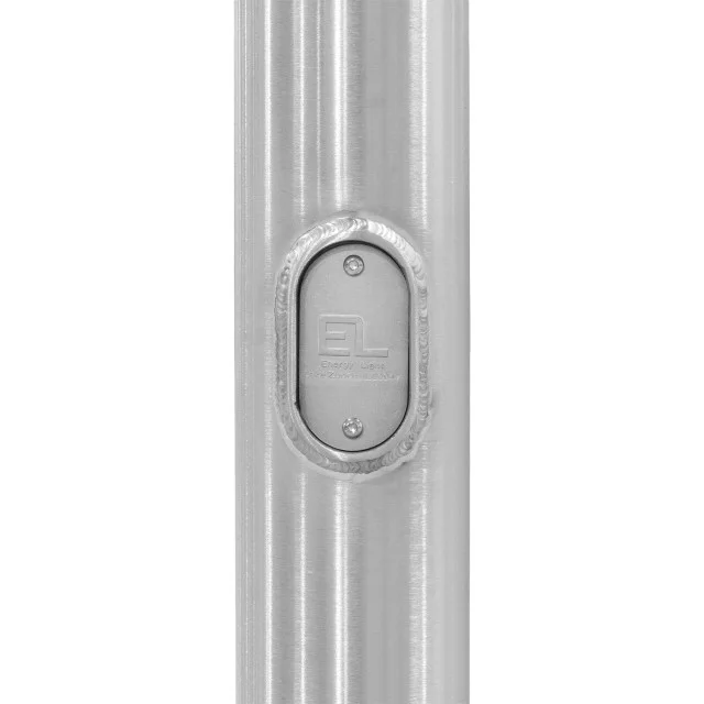 12' Round Tapered Aluminum Light Pole, 5" Diameter, 0.125" Wall Thickness, Brushed Natural Aluminum ...