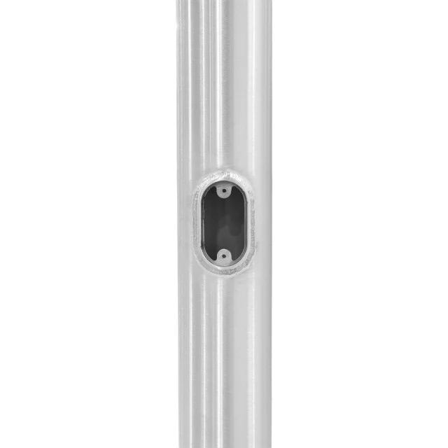 12' Round Tapered Aluminum Light Pole, 5" Diameter, 0.125" Wall Thickness, Brushed Natural Aluminum ...