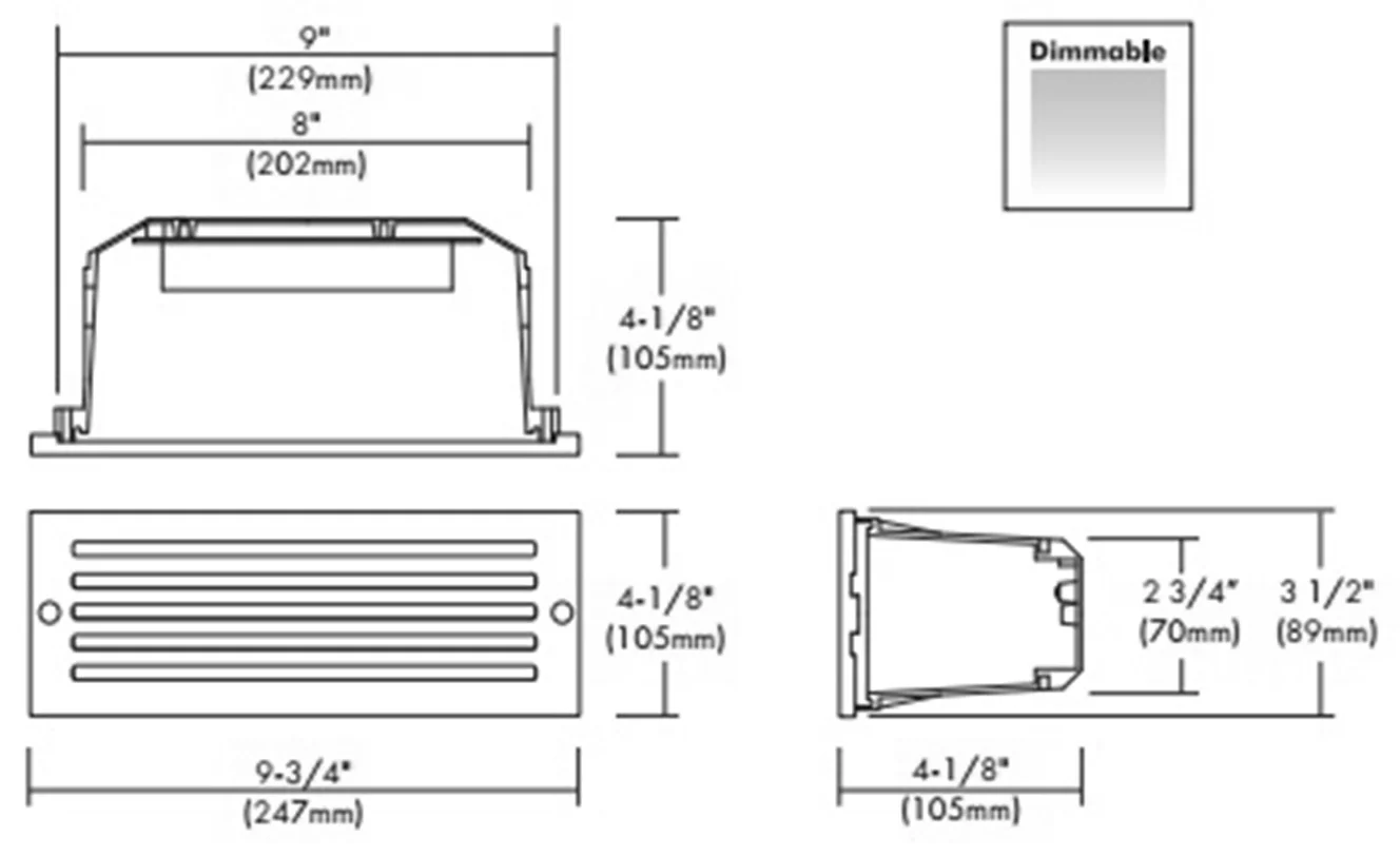 120V AC LED DoB Exterior Step Light - view 2