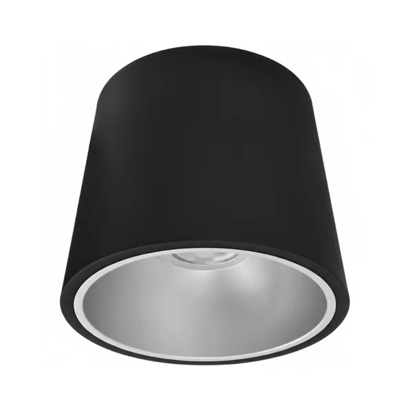 12" Commercial Ceiling Cylinder, 60W/80W/100W Wattage and CCT Selectable, 125lm/W, 20"H, Black or White Finish