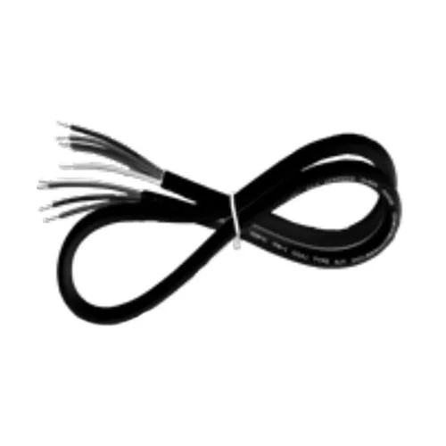 12Ft. Cord, SJTW 18 AWG 6-Conduct (WH/BK/GN/PU/GY + RED for Emergency, Black