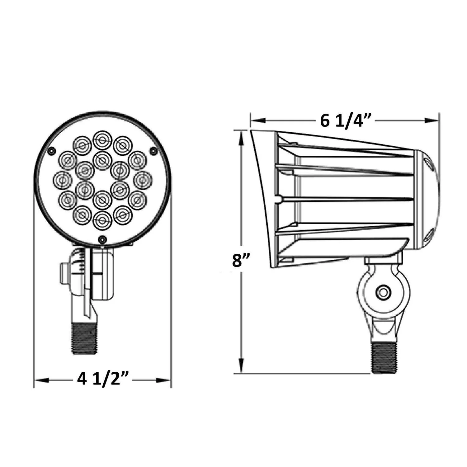 12V AC Landscape Flood Light 12W, 1300 lumens, 5000K, 35° Beam Angle, Spike Included - view 2