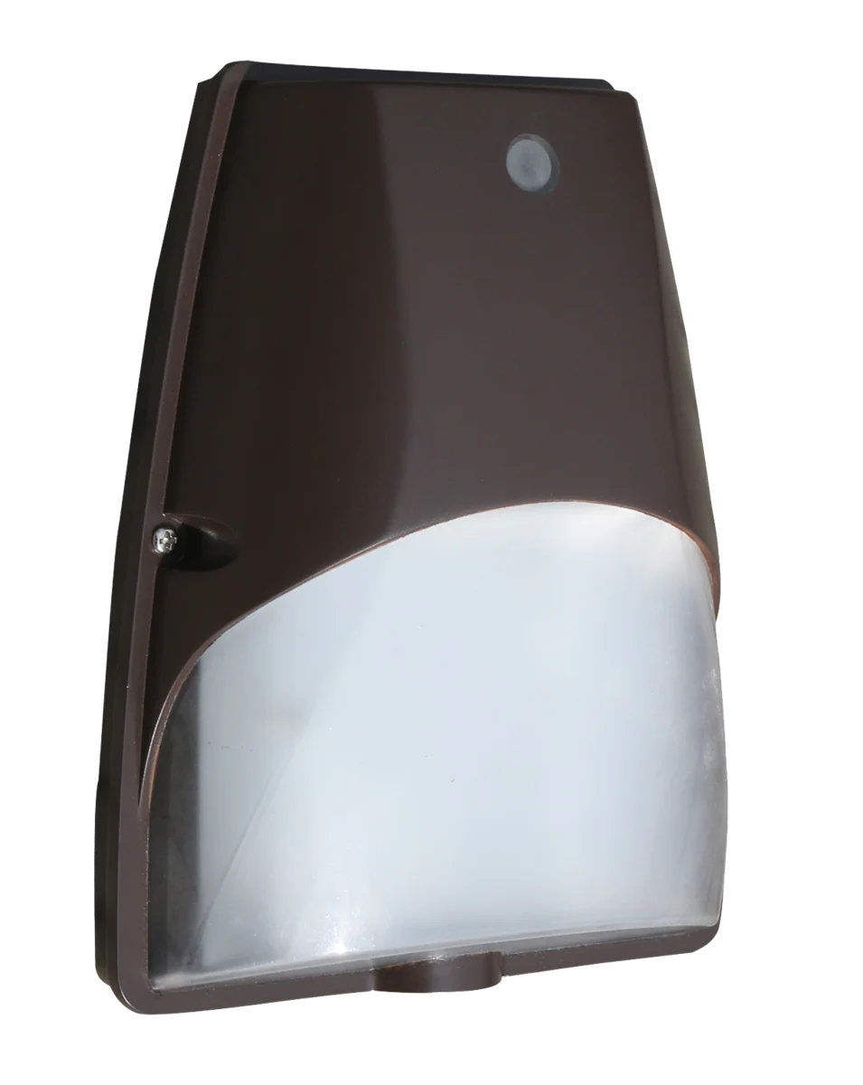 12W LED Small Non-Cutoff Wall Pack, Photocell, 120V, 1225lm, 3000K