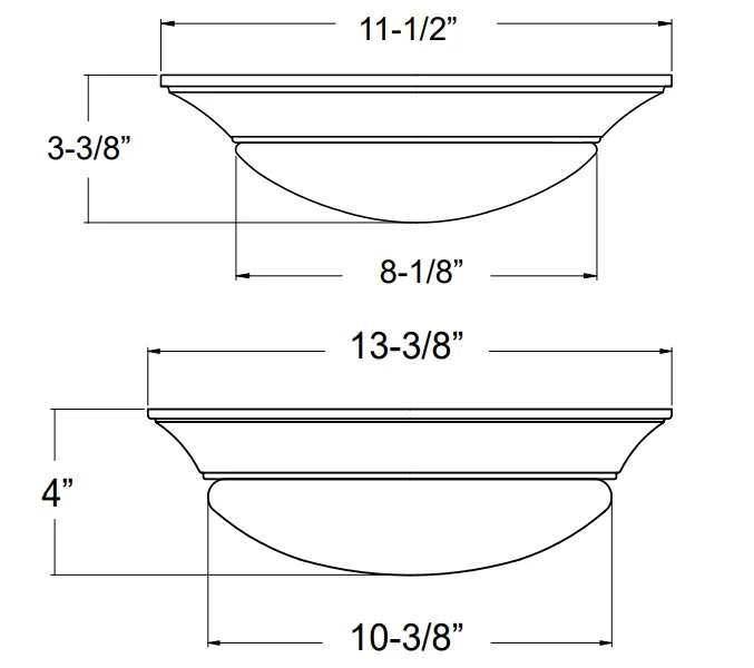 11-Inch Ceiling Mount, 3000K, White Finish - view 2