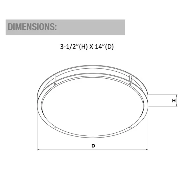 12-Inch 15 W LED Drum Fixture, 120VAC - view 2