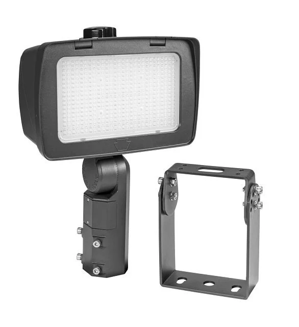 140 / 100W LED High Power Flood Light feat. Power Select, Color Select. Rectangular Series 4 with 3-pin Photocell. 277-4