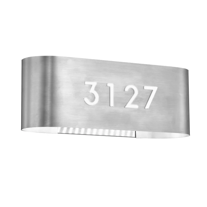 15 W LED Hotel Room Number Lighting Sconce, Satin Nickel