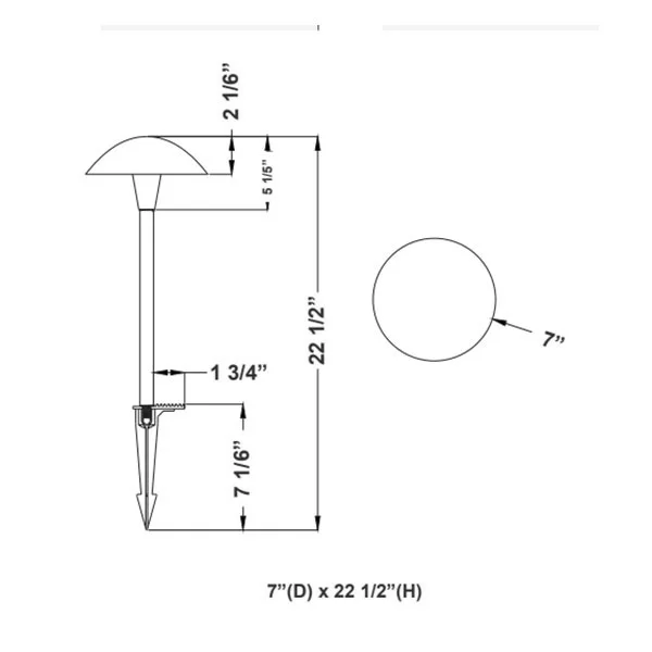 15in Aa Series Path Light Stem 3CCT, Black - view 2