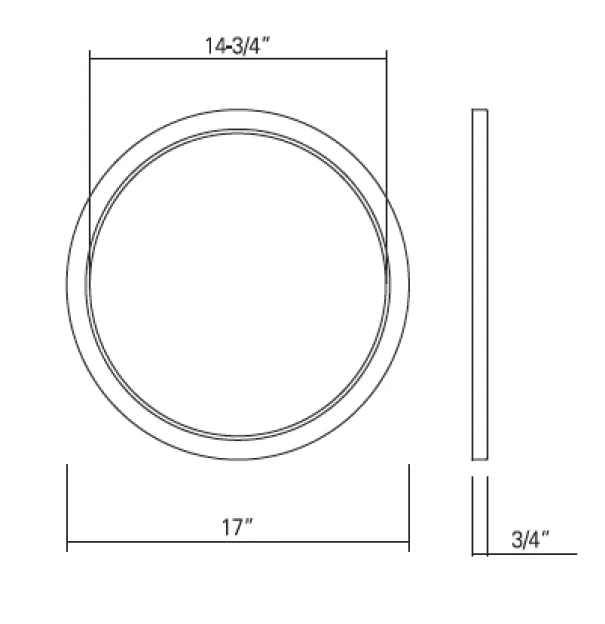 17-Inch Round Slim Surface Light - 5CCT Selectable - view 2