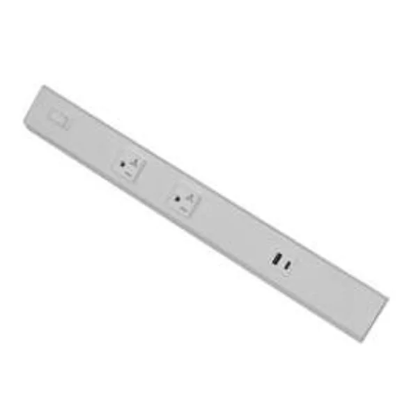18-Inch Angled Power Strip, 2-Receptacle, 1 USB