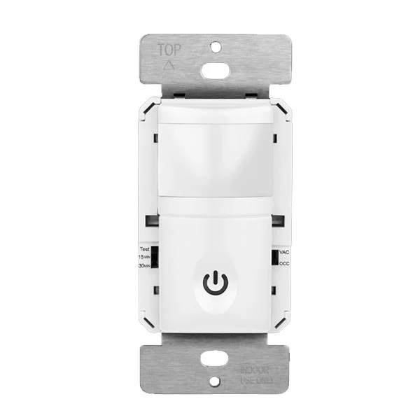 180° PIR Occupancy/Vacancy Motion Sensor Wall Switch - Secured Ground Wire