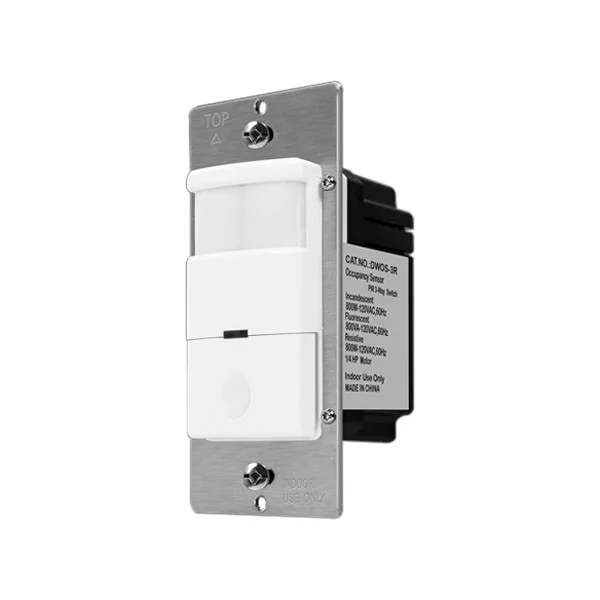 180° PIR Occupancy/Vacancy Motion Sensor Wall Switch, Single Pole or 3-Way
