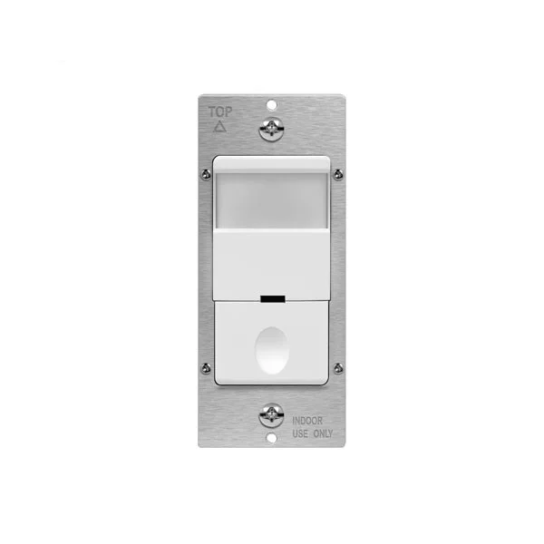 180° PIR Occupancy/Vacancy Motion Sensor Wall Switch, Ground Wire - Single Pole