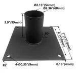 180° Wall Mount Bracket, 2-3/8″ O.D. Tenon, Bronze - view 2