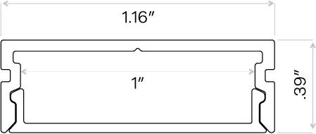 1" Aluminum Surface Mount Channel - 96" - view 3