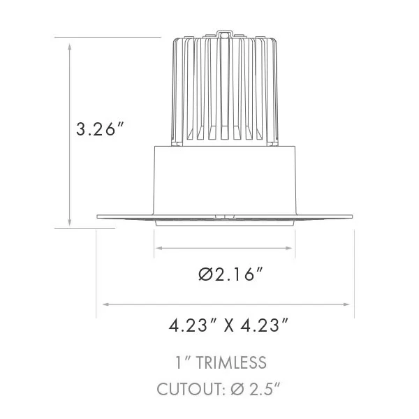 1" Push and Lock Trimless Spotlight, 38º Beam, CCT Selectable, 850lm, 10W, 120V, 90 CRI - view 2