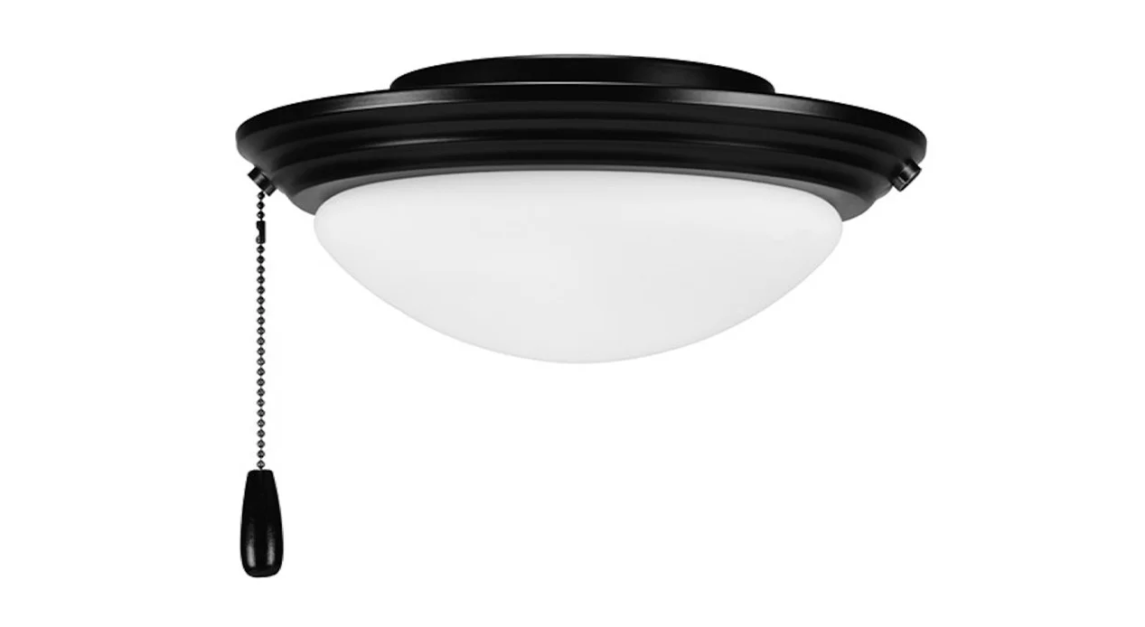 1RP84LED Ceiling Fan LED Light Kit, 17W, 950 Lumens, 3000K, 90 CRI, 120V, Dimmable, Frosted Glass Lens, Steel Frame