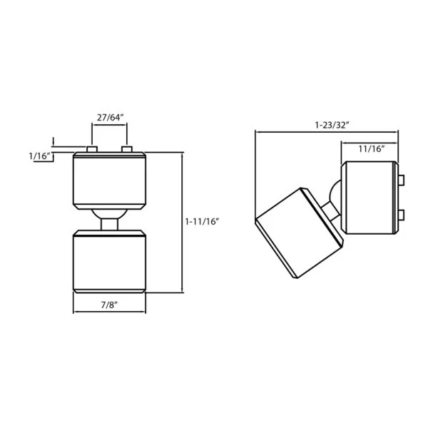 1W Adjustable Spot Mini Magnetic Track Luminaire - view 2