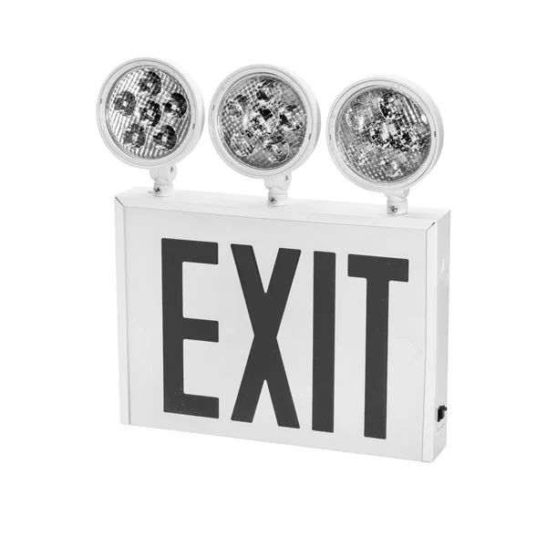 1W per Head LED Exit and Emergency Combo, Triple Head-NYC Approved